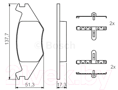

Тормозные колодки Bosch, 0986468890