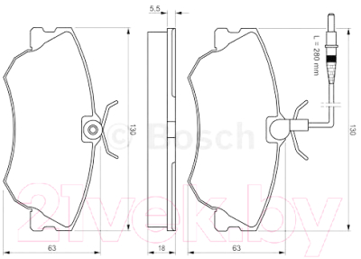 

Тормозные колодки Bosch, 0986424451