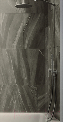 Стеклянная шторка для ванны MaybahGlass MGV-67-1ш (бронзовое стекло/белый матовый)