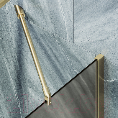 Стеклянная шторка для ванны MaybahGlass MGV-73-3ш (бронзовое матовое стекло/золотой)