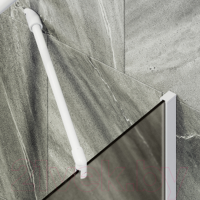Стеклянная шторка для ванны MaybahGlass MGV-73-1ш (бронзовое матовое стекло/белый матовый)