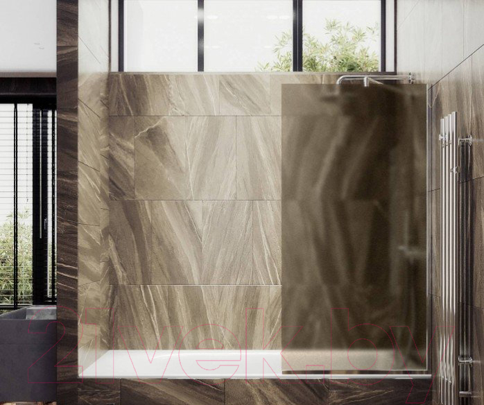 Стеклянная шторка для ванны MaybahGlass MGV-249-4у (бронзовое матовое стекло/хром глянцевый) — фото 2