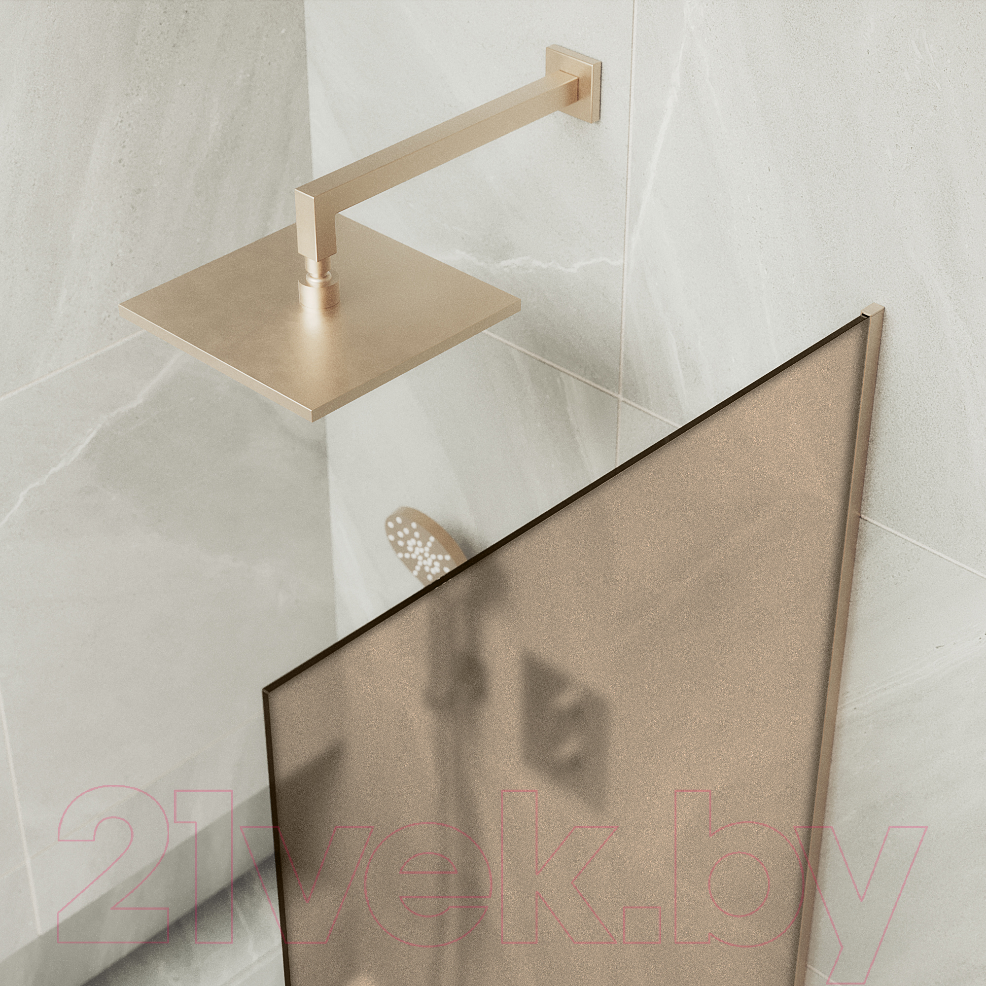 Стеклянная шторка для ванны MaybahGlass MGV-249-2у (бронзовое матовое стекло/бронзовый) — фото 5