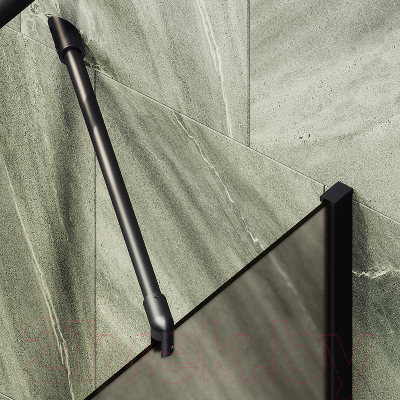 Стеклянная шторка для ванны MaybahGlass MGV-73-6ш (бронзовое матовое стекло/черный)