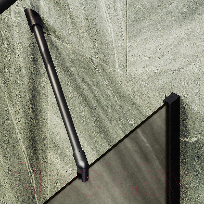 Стеклянная шторка для ванны MaybahGlass MGV-72-6ш (бронзовое матовое стекло/черный) — фото 6