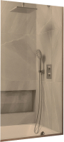 Стеклянная шторка для ванны MaybahGlass MGV-66-2у (бронзовое стекло/бронзовый) - 