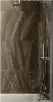 Стеклянная шторка для ванны MaybahGlass MGV-66-5ш (бронзовое стекло/хром матовый) - 