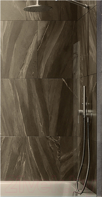 Стеклянная шторка для ванны MaybahGlass MGV-66-5ш (бронзовое стекло/хром матовый)