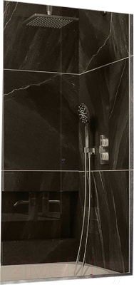 Стеклянная шторка для ванны MaybahGlass MGV-66-5у (бронзовое стекло/хром матовый)