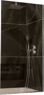 Стеклянная шторка для ванны MaybahGlass MGV-67-5у (бронзовое стекло/хром матовый)