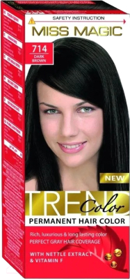 Крем-краска для волос Miss Magic Trend Colors тон 714 (темно-коричневый)