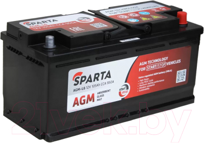 Автомобильный аккумулятор SPARTA AGM-L6 (105 А/ч)