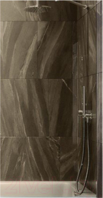 Стеклянная шторка для ванны MaybahGlass MGV-67-4ш (бронзовое стекло/хром глянцевый)