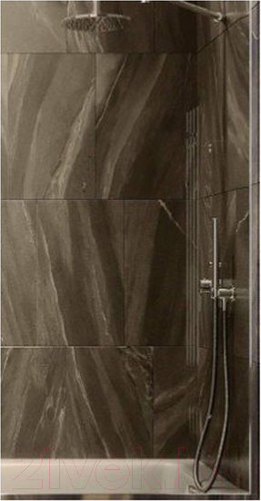 Стеклянная шторка для ванны MaybahGlass MGV-66-4у (бронзовое стекло/хром глянцевый)