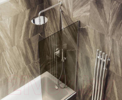 Стеклянная шторка для ванны MaybahGlass MGV-66-4у (бронзовое стекло/хром глянцевый)