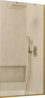 Стеклянная шторка для ванны MaybahGlass MGV-66-3у (бронзовое стекло/золотой) - 