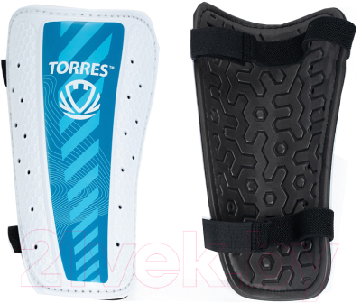 Щитки футбольные Torres Match FS2305 (S, белый/голубой)