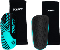Щитки футбольные Torres Pro FS2308 (L, черный/бирюзовый) -