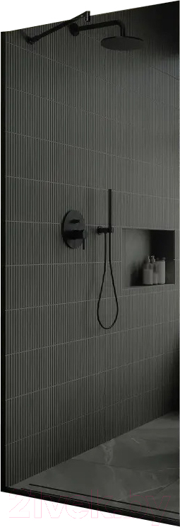 Душевая стенка MaybahGlass 195x69 / MGD-705-6у (графитовое стекло/черный) — фото 1