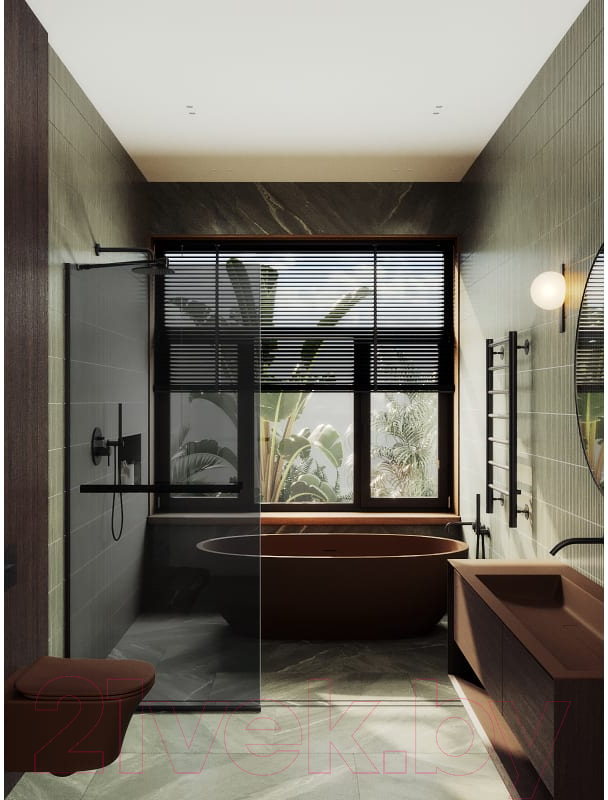 Душевая стенка MaybahGlass 195x69 / MGD-723-6у (графитовое стекло/черный) — фото 6