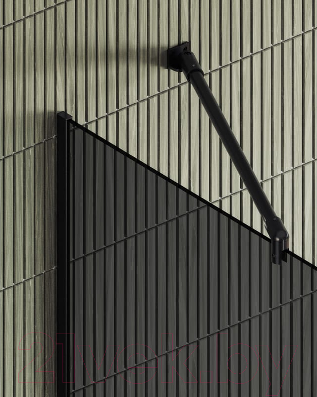 Душевая стенка MaybahGlass 195x79 / MGD-698-6у (графитовое стекло/черный) — фото 2