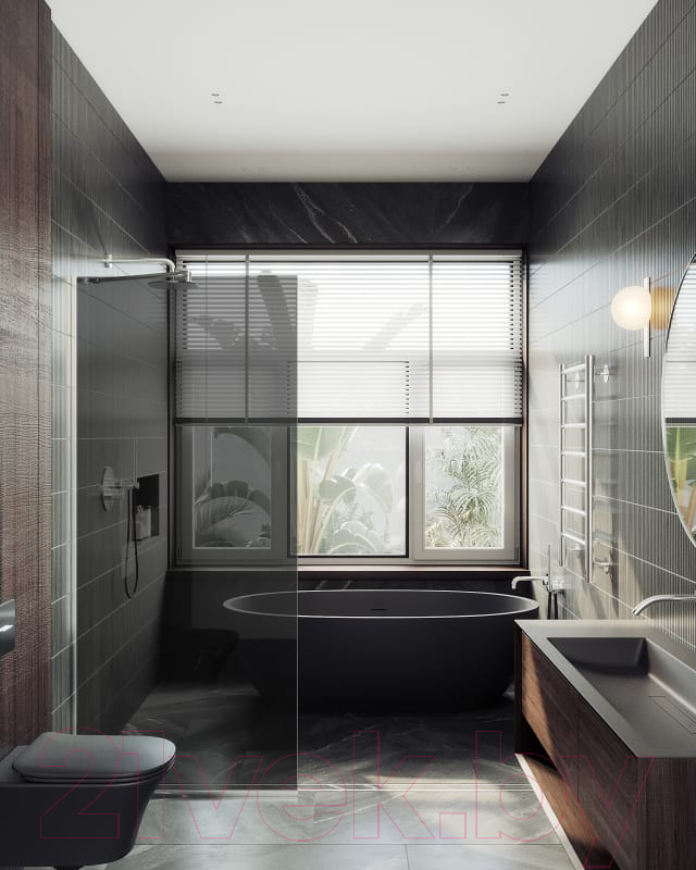 Душевая стенка MaybahGlass 195x69 / MGD-705-5у (графитовое стекло/хром матовый) — фото 3