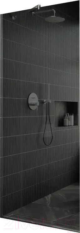 Душевая стенка MaybahGlass 195x69 / MGD-705-5у (графитовое стекло/хром матовый) — фото 1