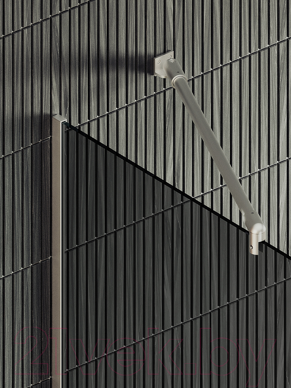 Душевая стенка MaybahGlass 195x69 / MGD-723-5у (графитовое стекло/хром матовый) — фото 3