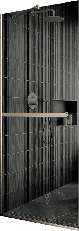 Душевая стенка MaybahGlass 195x69 / MGD-723-5у (графитовое стекло/хром матовый) — фото 1