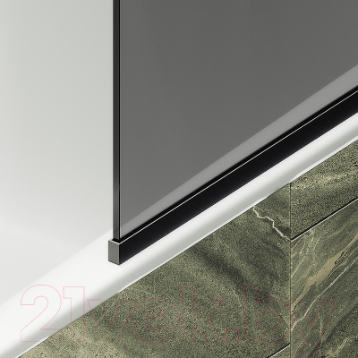 Стеклянная шторка для ванны MaybahGlass MGV-146-6у (графитовое стекло/черный)