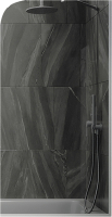 Стеклянная шторка для ванны MaybahGlass MGV-146-1у (графитовое стекло/белый матовый) - 
