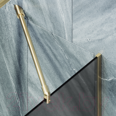 Стеклянная шторка для ванны MaybahGlass MGV-145-3у (графитовое матовое стекло/золотой)
