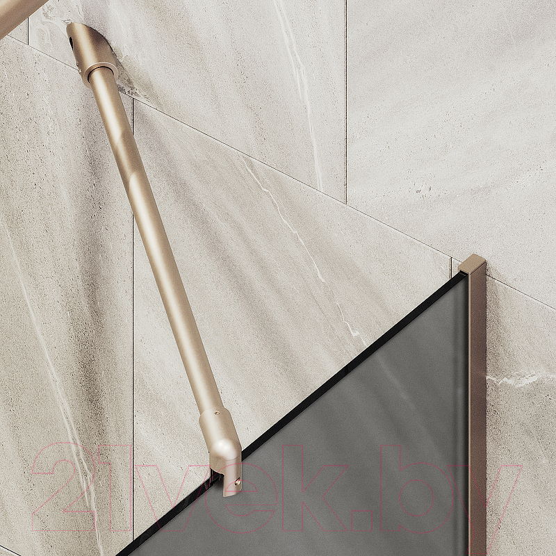Стеклянная шторка для ванны MaybahGlass MGV-141-2у (графитовое матовое стекло/бронзовый) — фото 6