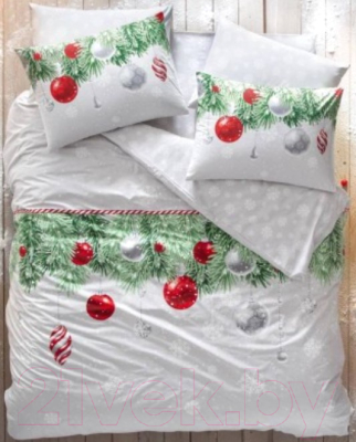 Комплект постельного белья TAC Snowflake CK / 60289115 (V01-зеленый)