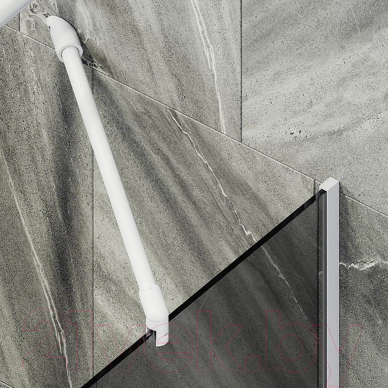 Стеклянная шторка для ванны MaybahGlass MGV-134-1у (графитовое стекло/белый матовый) — фото 6