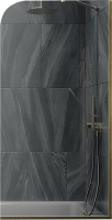 Стеклянная шторка для ванны MaybahGlass MGV-140-3у (графитовое стекло/золотой) - 