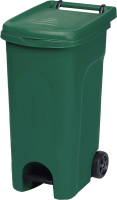 Контейнер для мусора Эльфпласт EP628 на колесах с педалью (80л, зеленый) - 