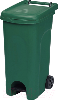 Контейнер для мусора Эльфпласт EP628 на колесах с педалью (80л, зеленый)