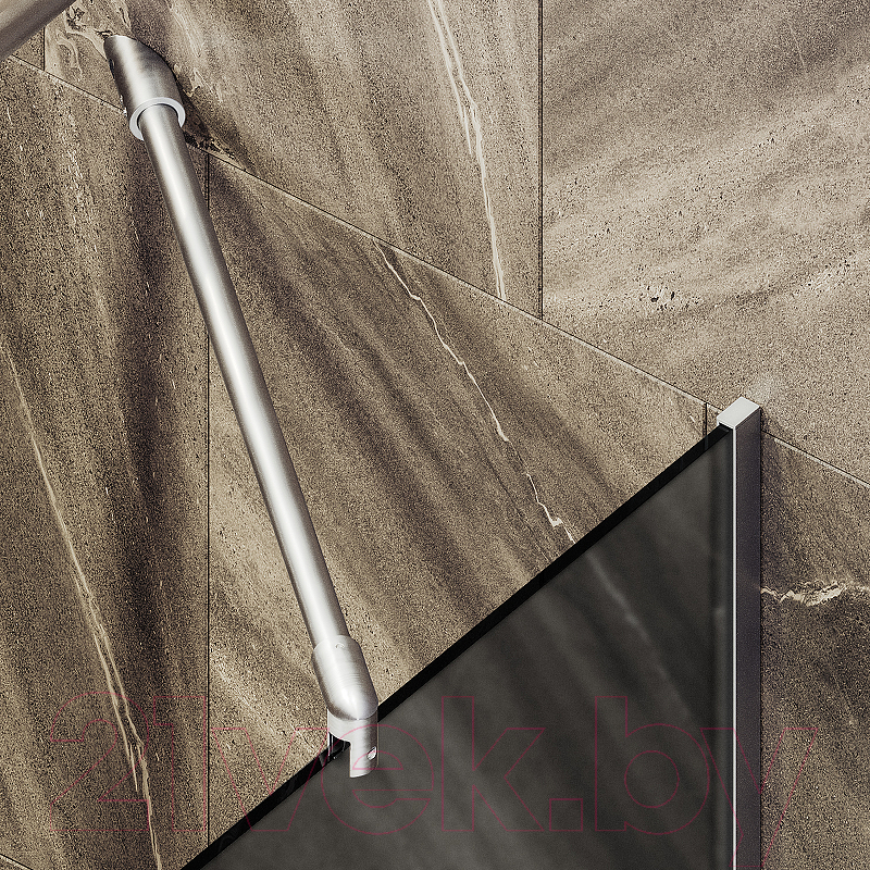 Стеклянная шторка для ванны MaybahGlass MGV-141-5у (графитовое матовое стекло/хром матовый) — фото 6