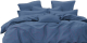 Комплект постельного белья PANDORA №1x1 19-4118 Темный деним 1.5сп (микрофибра-страйп) - 