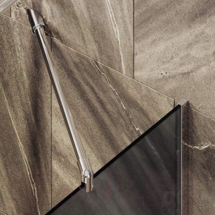 Стеклянная шторка для ванны MaybahGlass MGV-141-4у (графитовое матовое стекло/хром глянцевый) — фото 6