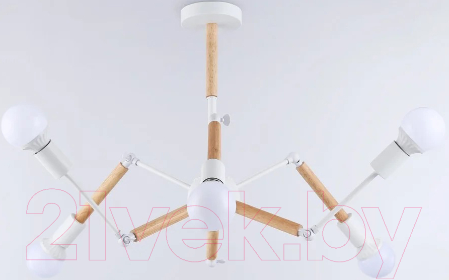 Люстра Ambrella Traditional TR80485/6 WH/LW (белый/светлое дерево)