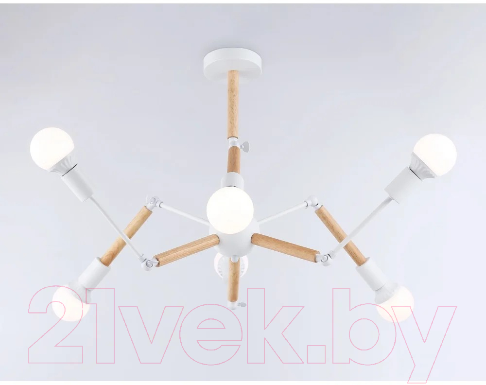 Люстра Ambrella Traditional TR80485/6 WH/LW (белый/светлое дерево) — фото 3