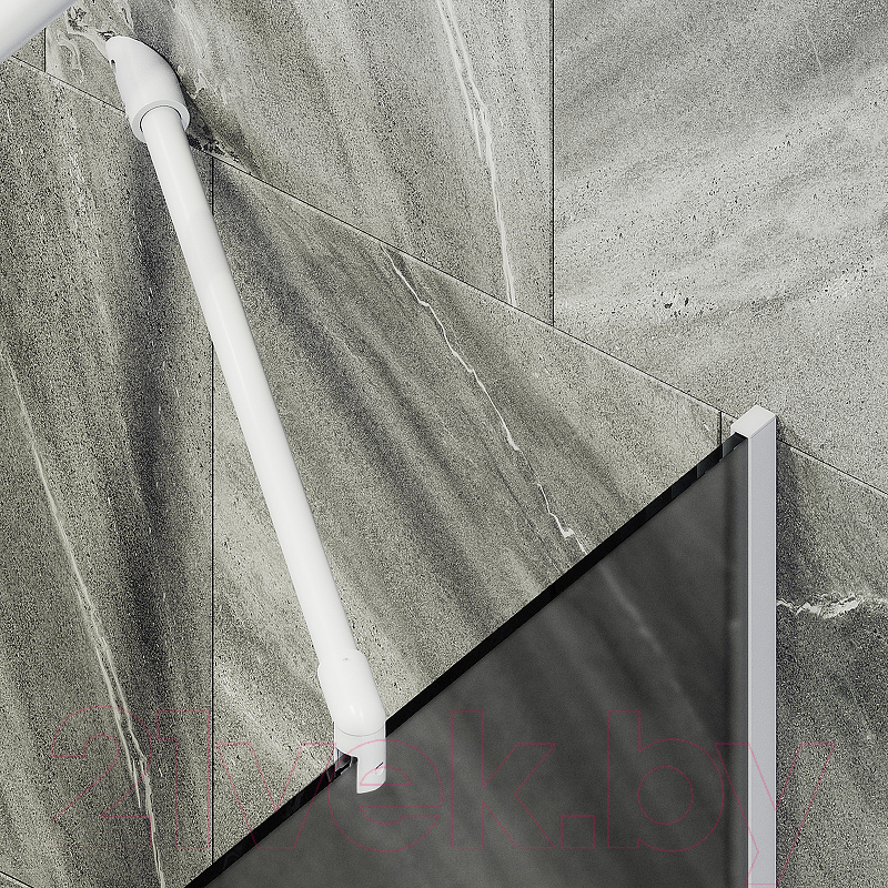 Стеклянная шторка для ванны MaybahGlass MGV-145-1у (графитовое матовое стекло/белый матовый) — фото 6