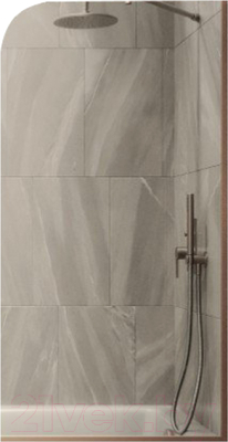 Стеклянная шторка для ванны MaybahGlass MGV-139-2у (бронзовое стекло/бронзовый)