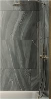 Стеклянная шторка для ванны MaybahGlass MGV-250-3ш (бронзовое стекло/золотой) - 