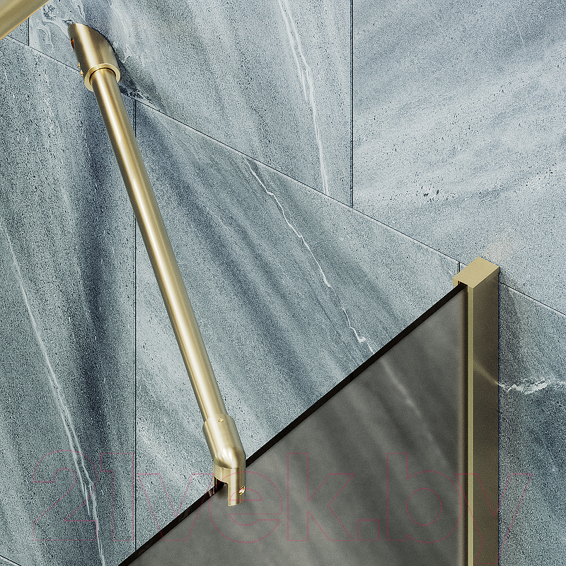 Стеклянная шторка для ванны MaybahGlass MGV-249-3ш (бронзовое матовое стекло/золотой) — фото 6
