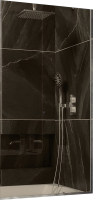 Стеклянная шторка для ванны MaybahGlass MGV-69-5у (бронзовое матовое стекло/хром матовый) - 