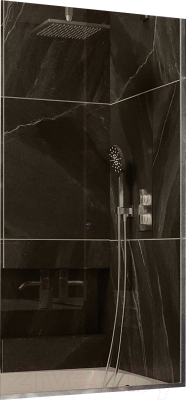Стеклянная шторка для ванны MaybahGlass MGV-69-4у (бронзовое матовое стекло/хром глянцевый)