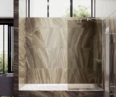 Стеклянная шторка для ванны MaybahGlass MGV-77-4у (бронзовое матовое стекло/хром глянцевый)